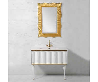 Мебель для ванной Armadi Art Vallessi Avangarde Canale 100 белая, с раковиной-столешницей