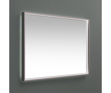 Зеркало De Aqua Алюминиум 100 серебро с подсветкой по периметру