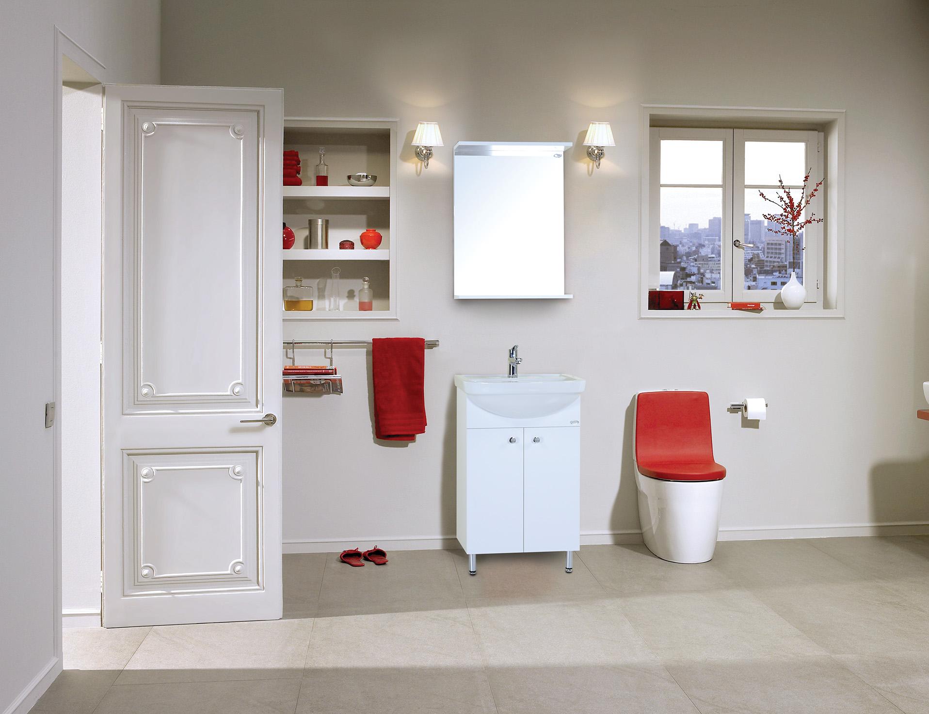 Мебель для ванной Onika Крит-Эко 52 напольная, белая, разборная