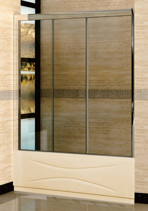 Шторка на ванну RGW Screens SC-41 1500x1500, профиль хром, стекло прозрачное