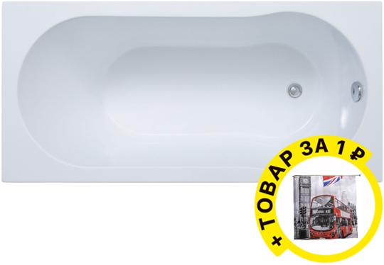 Акриловая ванна Aquanet Light 170 с каркасом + штора
