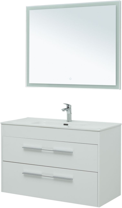 Мебель для ванной Aquanet Августа 100 (Flat) белый (ручка хром)