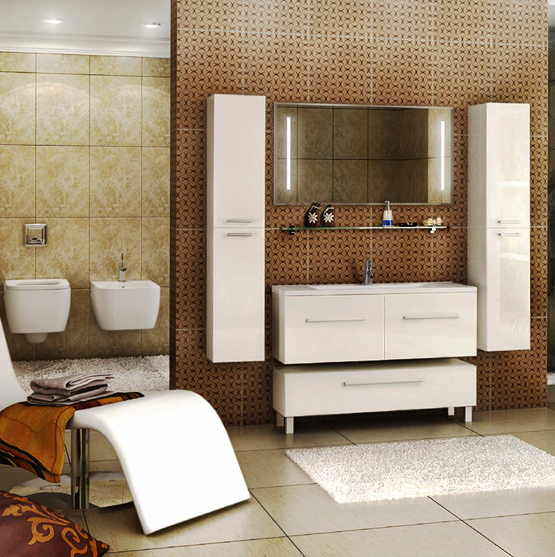 Мебель для ванной AQUATON Мадрид 120 М 2 ящика белая