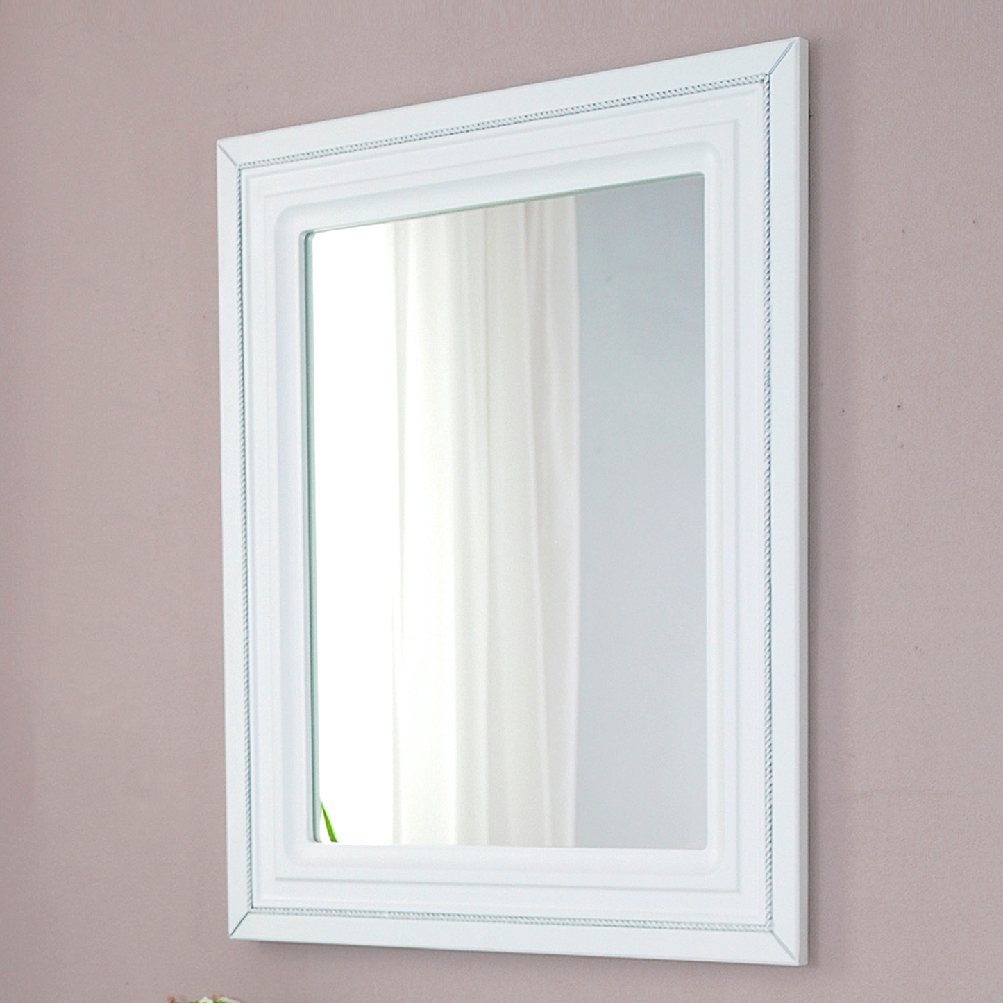 Зеркало Атолл Валери 160 белый глянец, патина серебро