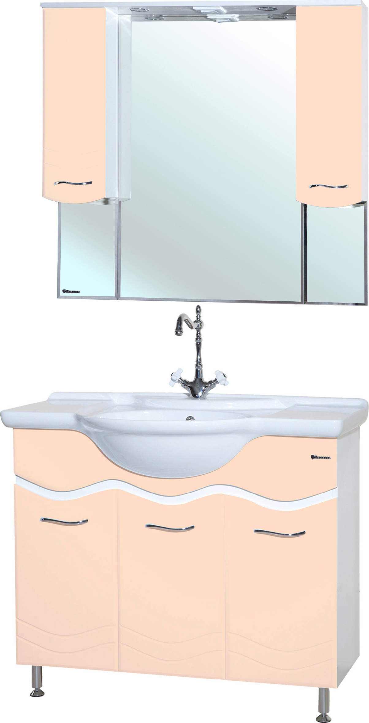 Мебель для ванной Bellezza Мари 105 белая/бежевая