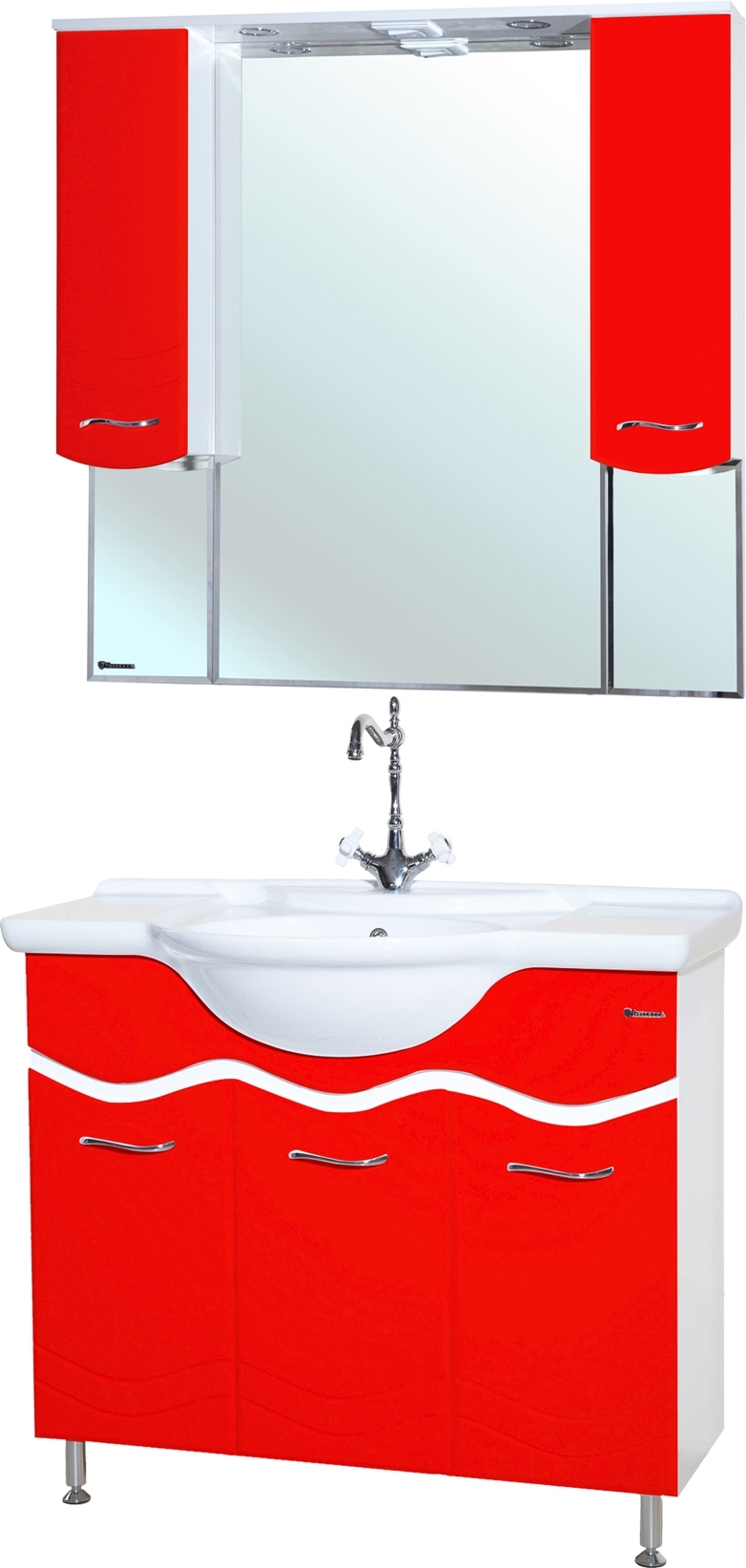 Мебель для ванной Bellezza Мари 105 белая/красная