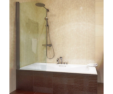 Шторка на ванну GuteWetter Lux Pearl GV-601 левая 90 см стекло бесцветное, профиль хром