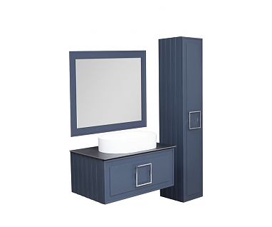 Мебель для ванной LA FENICE Cubo Blu Grigio 80 со столешницей