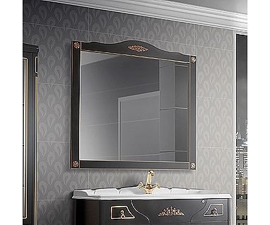 Зеркало Belux Верди 105 черное, декор Bosetti Marella