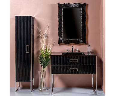 Мебель для ванной Armadi Art Monaco 100 черная, хром