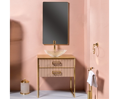 Мебель для ванной Armadi Art Monaco 80 со столешницей капучино, золото