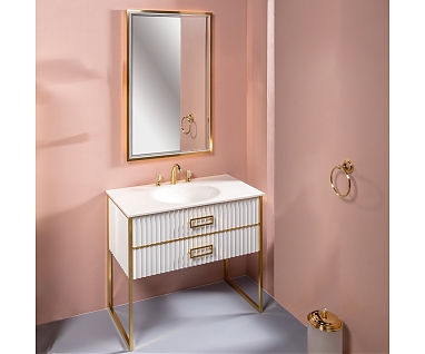 Мебель для ванной Armadi Art Monaco 100 белая, золото
