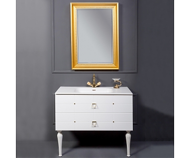 Мебель для ванной Armadi Art Vallessi Avangarde Piazza 100 белая, с раковиной-столешницей