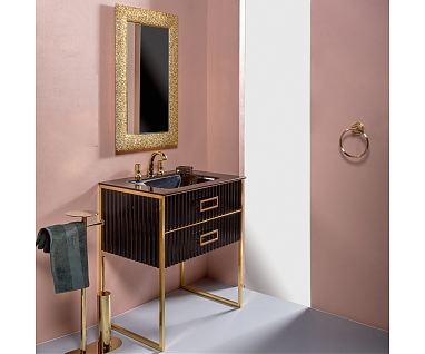 Мебель для ванной Armadi Art Monaco 80 черная, золото