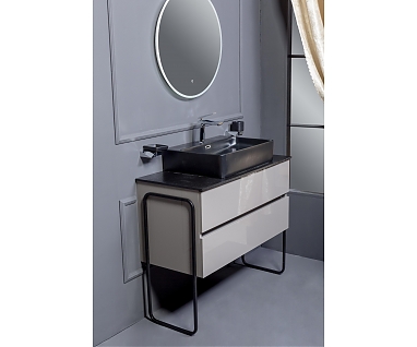 Мебель для ванной Armadi Art Vallessi 100 антрацит глянец