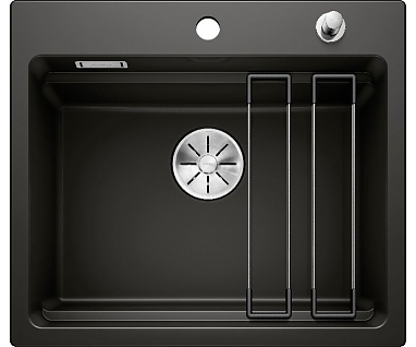 Мойка кухонная Blanco Etagon 6 черная, с клапаном-автоматом