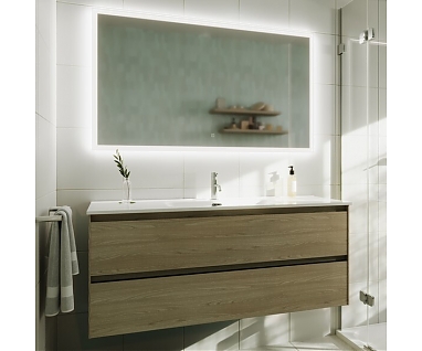 Мебель для ванной SANCOS Cento 120 подвесная, 2 ящика, карпатская ель