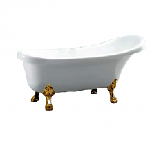 Акриловая ванна Ceruttispa Vico CT7205 на львиных алюминиевых золотых лапах 1500x750x730