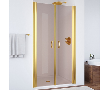 Душевая дверь в нишу Vegas Glass E2P 0085 09 05 профиль золото, стекло бронза