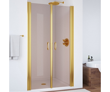 Душевая дверь в нишу Vegas Glass E2P 0095 09 05 профиль золото, стекло бронза