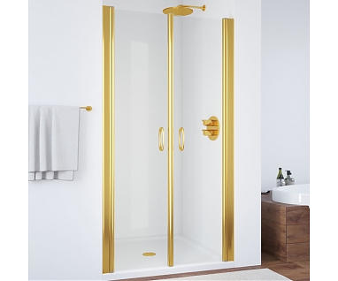 Душевая дверь в нишу Vegas Glass E2P 0075 09 01 профиль золото, стекло прозрачное