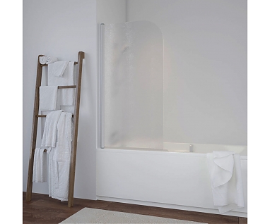 Шторка на ванну Vegas Glass EV 0075 01 10 L профиль белый, стекло сатин