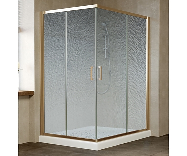Душевой уголок Vegas Glass ZA-F 0120*110 05 02 профиль бронза, стекло шиншилла