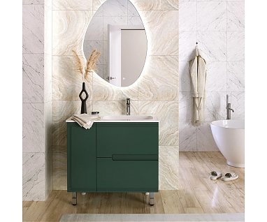 Мебель для ванной Taliente Cevia 90 см серо-зеленая R