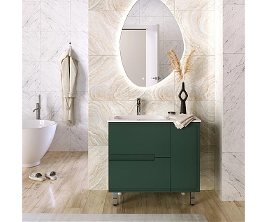 Мебель для ванной Taliente Cevia 90 см серо-зеленая L