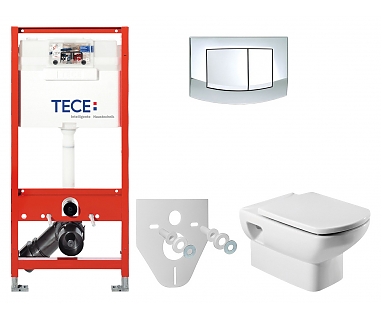 Комплект инсталляция TECE TECEprofil 9 300 302 + унитаз Roca Dama Senso 346517000 + кнопка смыва Tece Ambia 9240226 + шумоизоляция