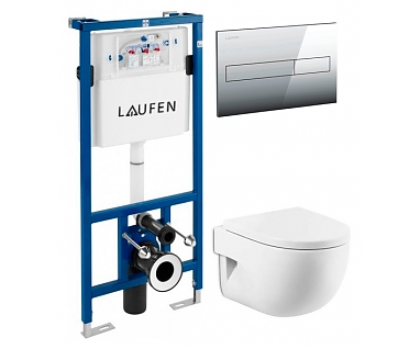 Комплект инсталляция Laufen Lis CW1 8.9466.0 + унитаз Roca Meridian 346248000 + кнопка смыва Laufen Lis AW1 8.9566.1.004.000.1