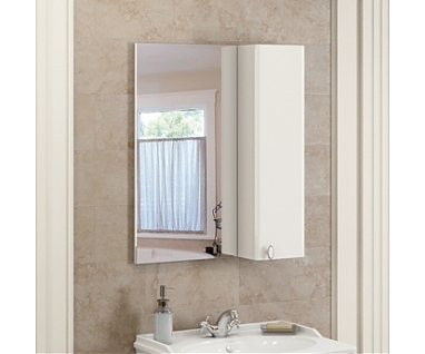 Зеркало-шкаф Comforty Неаполь 65, белый глянец