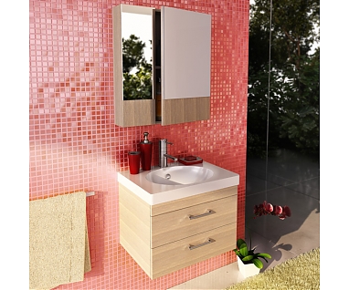Мебель для ванной Comforty Ницца 60, подвесная, сосна лоредо