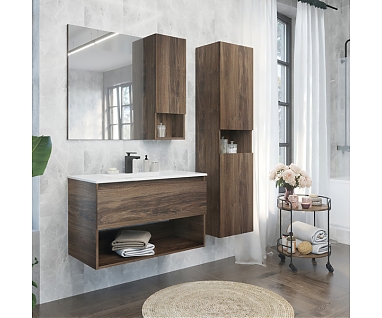 Мебель для ванной COMFORTY Бордо-90 дуб темно-коричневый 