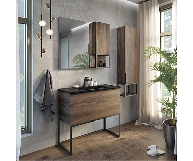 Мебель для ванной COMFORTY Равенна Лофт-90 дуб темно-коричневый