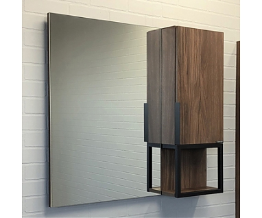 Зеркало-шкаф COMFORTY Равенна Лофт-90 дуб темно-коричневый