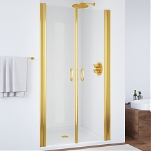 Душевая дверь в нишу Vegas Glass E2P 0080 09 01 профиль золото, стекло прозрачное