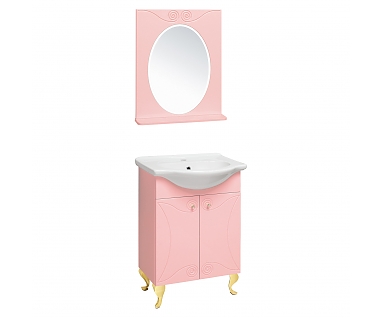 Мебель для ванной Runo Винтаж 60 розовая