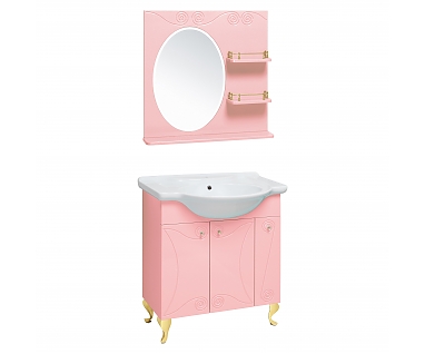Мебель для ванной Runo Винтаж 75 розовая