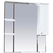 Зеркало-шкаф Misty Александра 85 R белый металлик