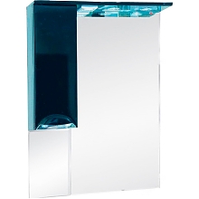 Зеркало-шкаф Misty Жасмин 65 с подсветкой, черная эмаль L