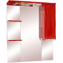 Зеркало-шкаф Misty Жасмин 85 с подсветкой, красная эмаль R