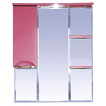 Зеркало-шкаф Misty Жасмин 85 с подсветкой, розовая эмаль L