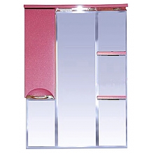 Зеркало-шкаф Misty Жасмин 75 с подсветкой, розовая эмаль L