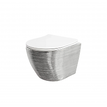 Унитаз подвесной GROSSMAN GR-4455SWLS 48x36,5x37 серебро внутри белый безободковый 