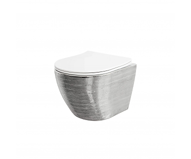 Унитаз подвесной GROSSMAN GR-4455SWS 48x36,5x37 серебро внутри белый безободковый 