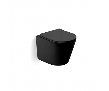 Унитаз подвесной Vincea Piatti VT1-11MB безободковый, цвет матовый черный, ультратонкое сиденье soft-close