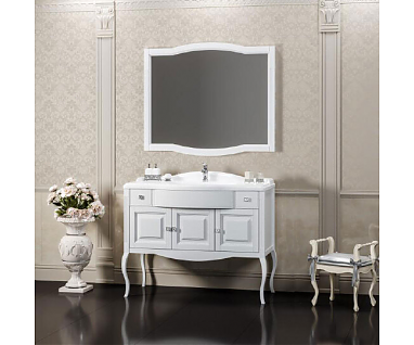 Мебель для ванной Opadiris Лаура 100 белая матовая (раковина искусственный камень)