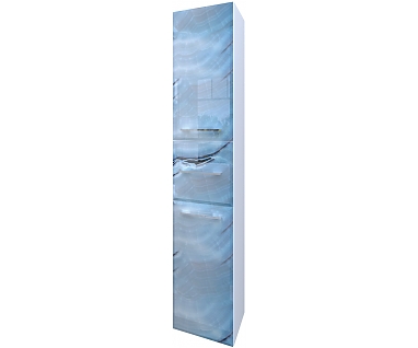 Шкаф-пенал Marka One Visbaden 30П blue marble, L