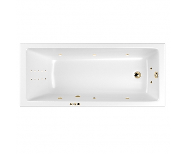 Акриловая ванна WHITECROSS Wave Slim SMART NANO 170x75 золото